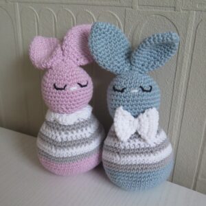 Vælte kanin - Lyserød m/ rasle