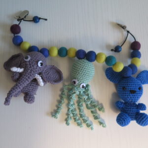 Barnevognskæde - Elefant, Blæksprutte og Kanin