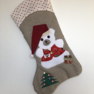 Julesok - Hvid m/ hjerter